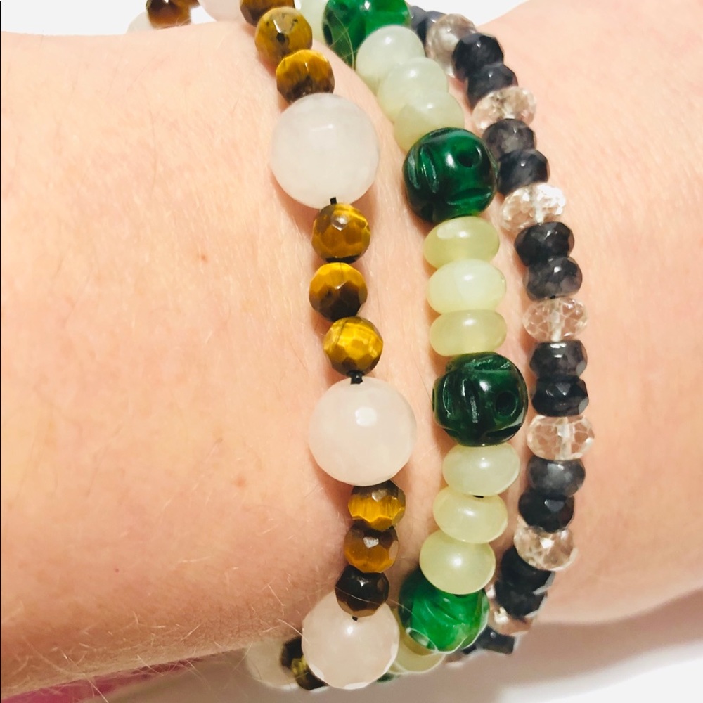BNWT! Tiger Eye, Jade, Quartz Bracelets